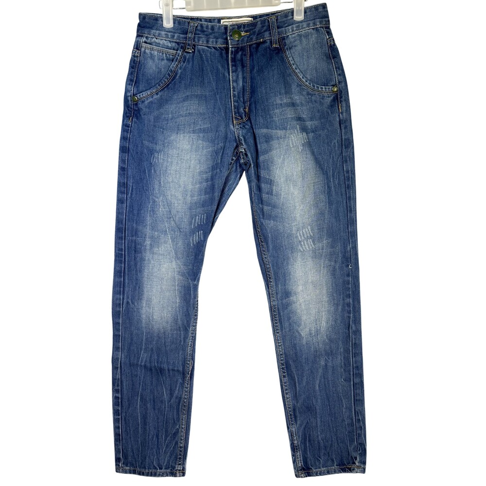 Levi's 505 Jeans Mens 32x30 Blue Straight Leg Distressed Denim Pants